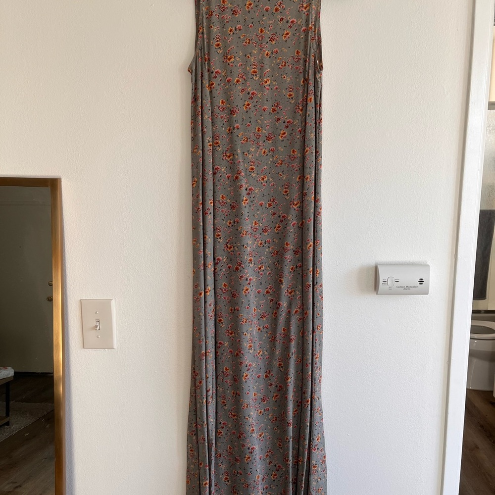 Christy Dawn Floral Maxi Dress - Gray and Orange